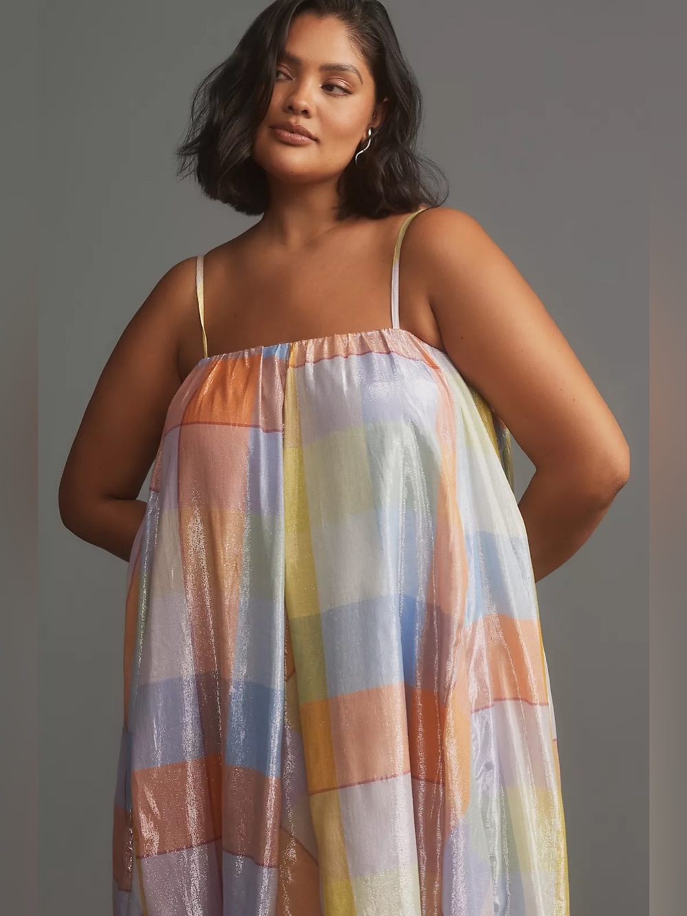 Anthropologie Pilcro Plaid Tent Maxi Dress Size Small - Picture 6 of 9